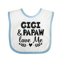 Inktastic Gigi and Papaw Love Me Boys or Girls Baby Bib