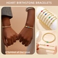 thumbnail image 5 of Turandoss July Birthstone Heart Bracelets for Women Dainty 14K Gold Plated Red Created Ruby Birthstone Elastic Bracelet Trendy Birthday Jewelry Gifts for 10 11 12 13 14 15 16th Teen Girls Women, 5 of 7