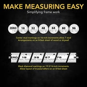 LEXIVON [2-Pack] 25Ft/7.5m AutoLock Tape Measure | 1-Inch Wide Blade with Nylon Coating, Matte Finish White & Yellow Dual Sided Rule Print | Ft/Inch/Fractions/Metric (LX-205X2)