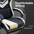 thumbnail image 6 of GTRACING GTW-300 Ergonomic Adjustable Height Reclining Fabric Gaming Chair, Black/White, 6 of 10