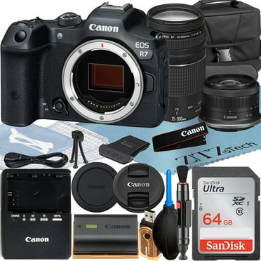 Canon EOS R7 Mirrorless Camera with RF-S 18-45mm   EF 75-300mm Lens   SanDisk 64GB Memory Card   Case   ZeeTech Accessory Bundle