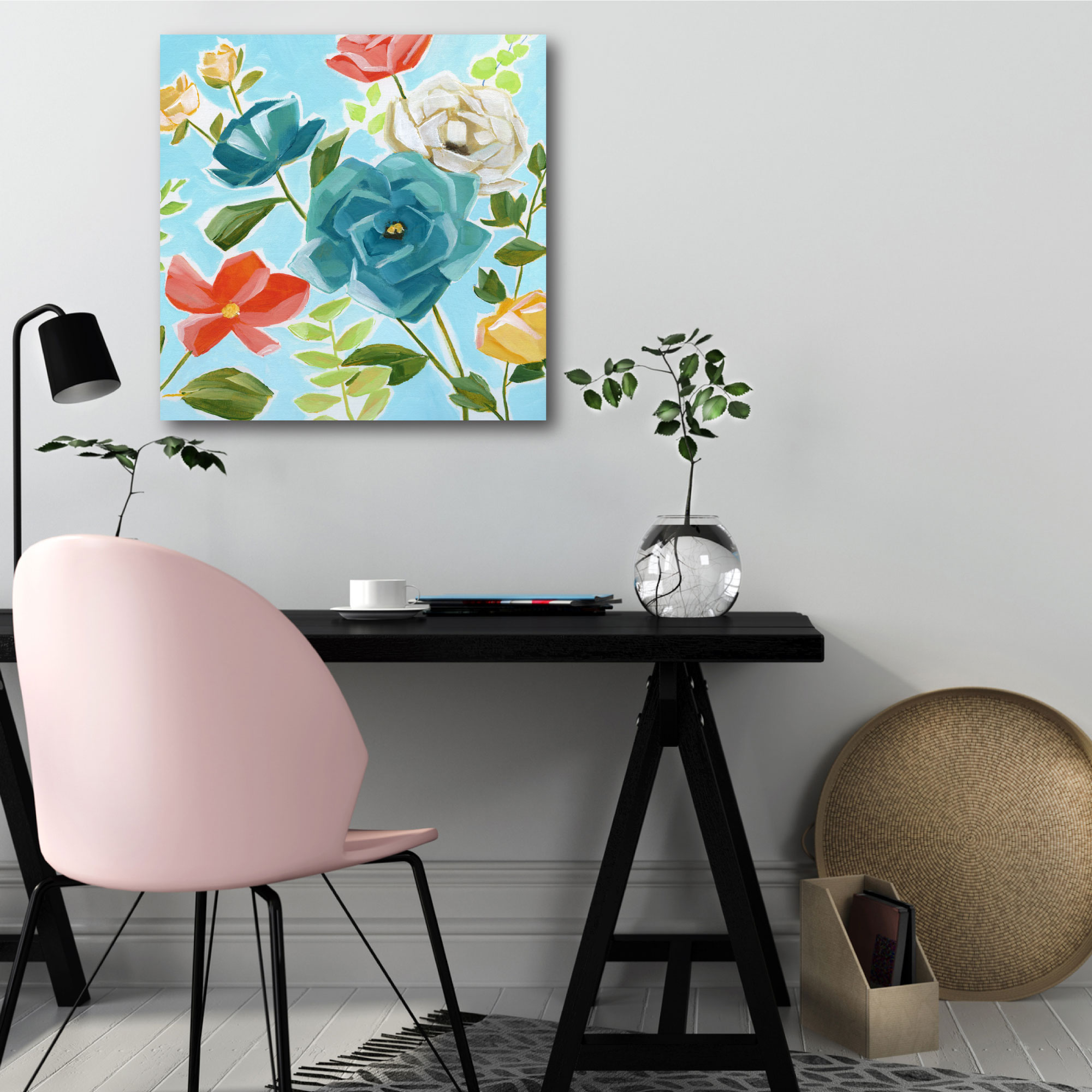 Courtside Market Blues splendor Gallery-Wrapped Canvas Wall Art, 16x16