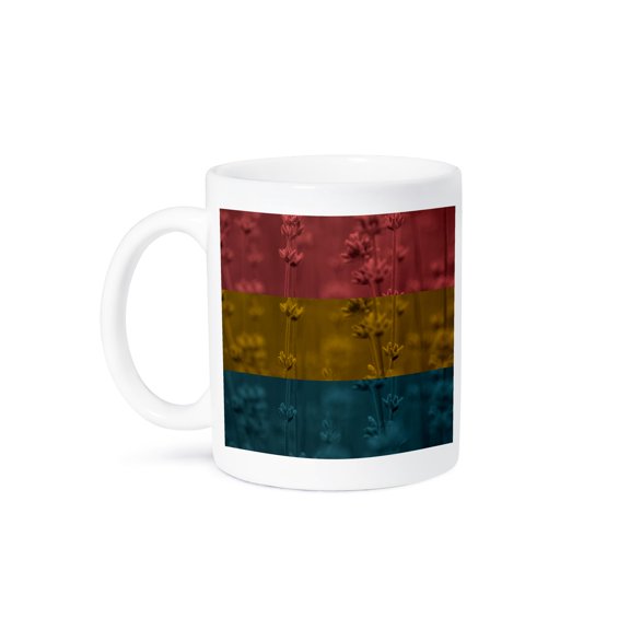 3dRose, Red, Gold and Teal Trio of Colors - Inspired Floral Décor, 11oz Mug