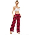 thumbnail image 4 of iniber Women's Comfy Pajama Pants Casual Lounge Pant Wide Leg Palazzo Stretch Drawstring Bottoms, 4 of 5