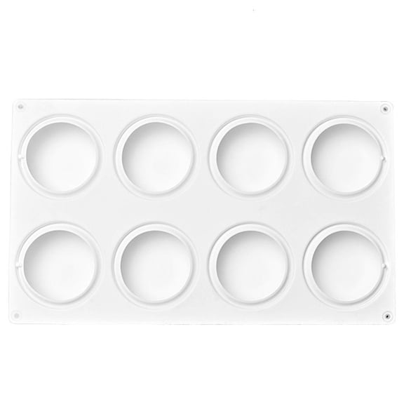 Rvaymup Silicone Mold 8 Holes for Chocolate Cake Jelly Pudding Handmade Soap Round Shape Silicone Material Mold for Baking Bread
