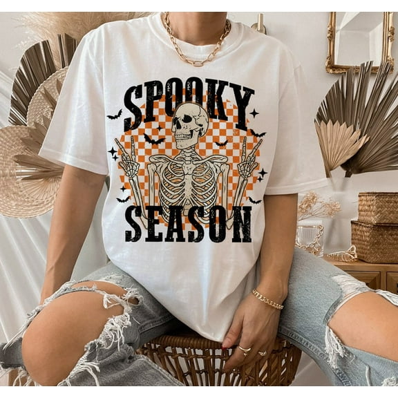 Retro Halloween T-shirt, Halloween Shirt, Halloween skull Shirt, Smiley face Shirt, trendy Halloween shirt, retro png, spooky 160631