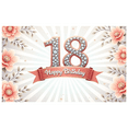 thumbnail image 3 of Yatrandify Decorative Design Happy Birthday Banner Flower Pattern 18th Birthday Party Decoration for Birthday Party Celebration Event Decoration, 3 of 8