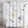 thumbnail image 6 of Long 72x84in Shower Curtain,Yellow Grey Floral Shower Curtain,Cute Watercolor Flowers Shower Curtain for Bathroom,Modern Minimalist White Waterproof Fabric Shower Curtain Set with Hooks, 6 of 6