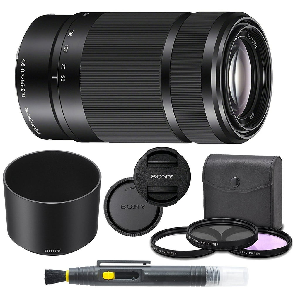Sony EMount 55210mm (Black) F 4.56.3 Lens for Sony EMount Cameras Bundle. Includes Filter