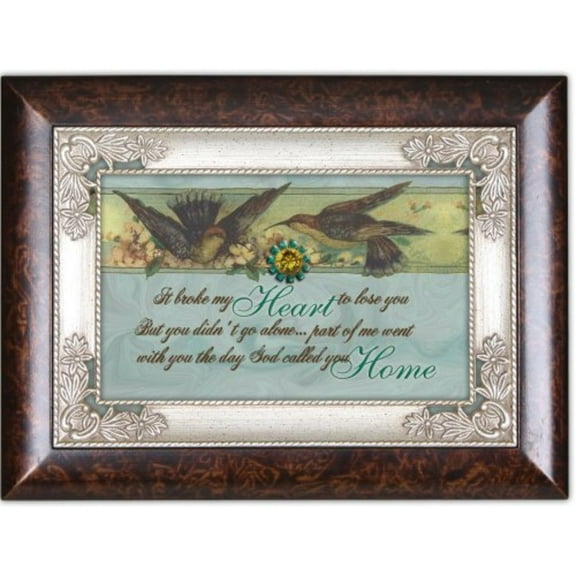 Cottage Garden It Broke My Heart to Lose You Burlwood Jewelry Music Box Plays Amazing Grace