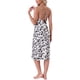 thumbnail image 3 of Quimono de satén para el Día de la Madre de mujer, sexy, con tirantes de espagueti, espalda cruzada en V, vestido de seda M negro con estampado de leopardo, 3 of 6