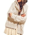 thumbnail image 2 of IMENGL Autumn winter heavy needle thickened cardigan, Beige M, Size M-2XL, 2 of 4