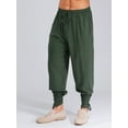 thumbnail image 3 of Sxiwei Men's Pirate Pants Medieval Renaissance Viking Lace Up Ankle Banded Pants Trousers Green XXL, 3 of 6