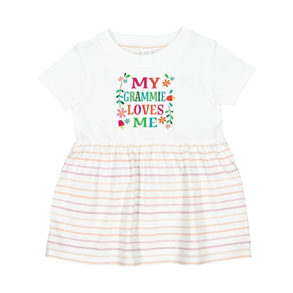 Inktastic My Grammie Loves Me Girl Grandchild Girls Baby Dress