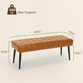 thumbnail image 4 of Dycanpo 44.5”Bedroom Bench, Faux Leather Modern Bench with Metal Legs, Whiskey Brown, 4 of 8