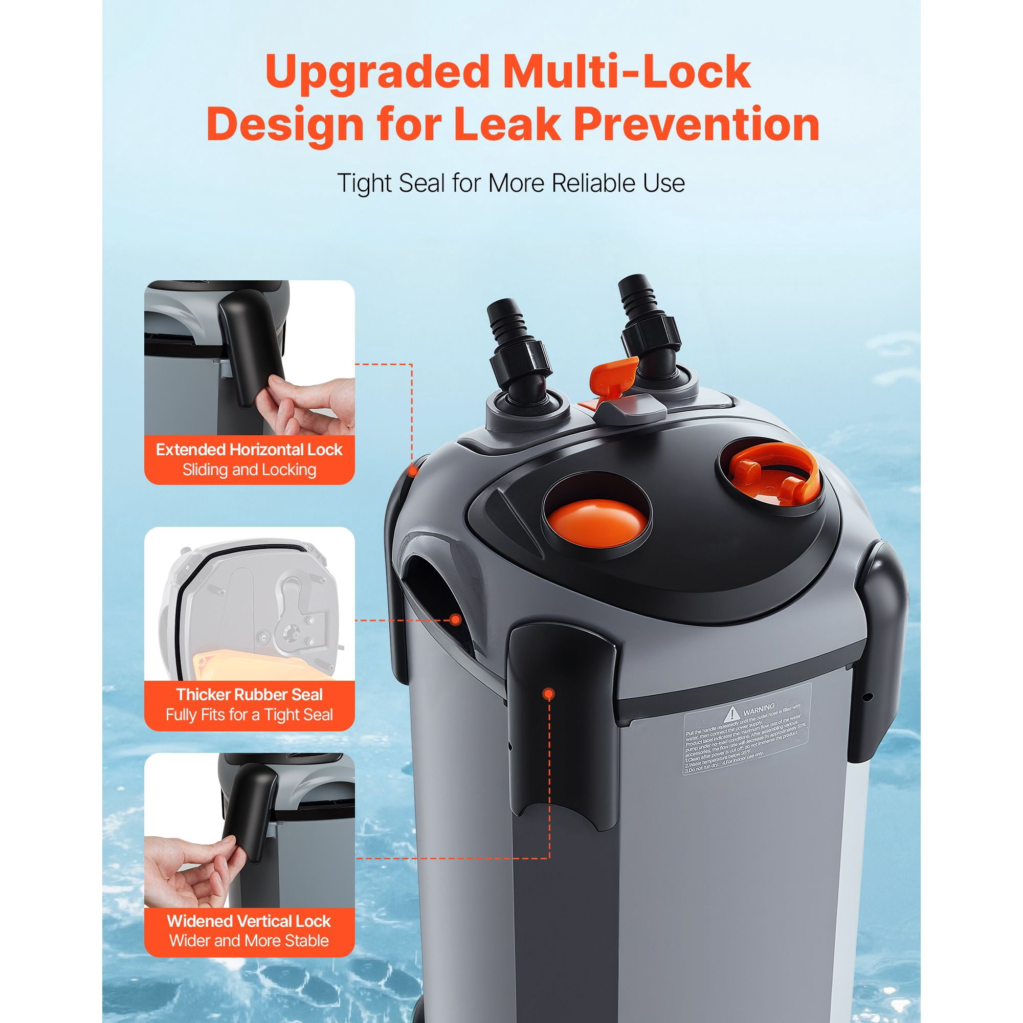 224.5GPH Canister Filter, 3-Stage External Aquarium Filter with Powerful Pump, Quite Water Circulation Cleaning Machine with Media for Fish Tanks and Aquariums Up to 55 Gallons, for Freshwater