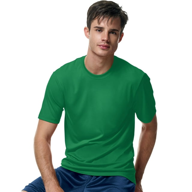 Hanes T-Shirt pour Homme Cool DRI Sans Étiquette, s, Vert Kelly