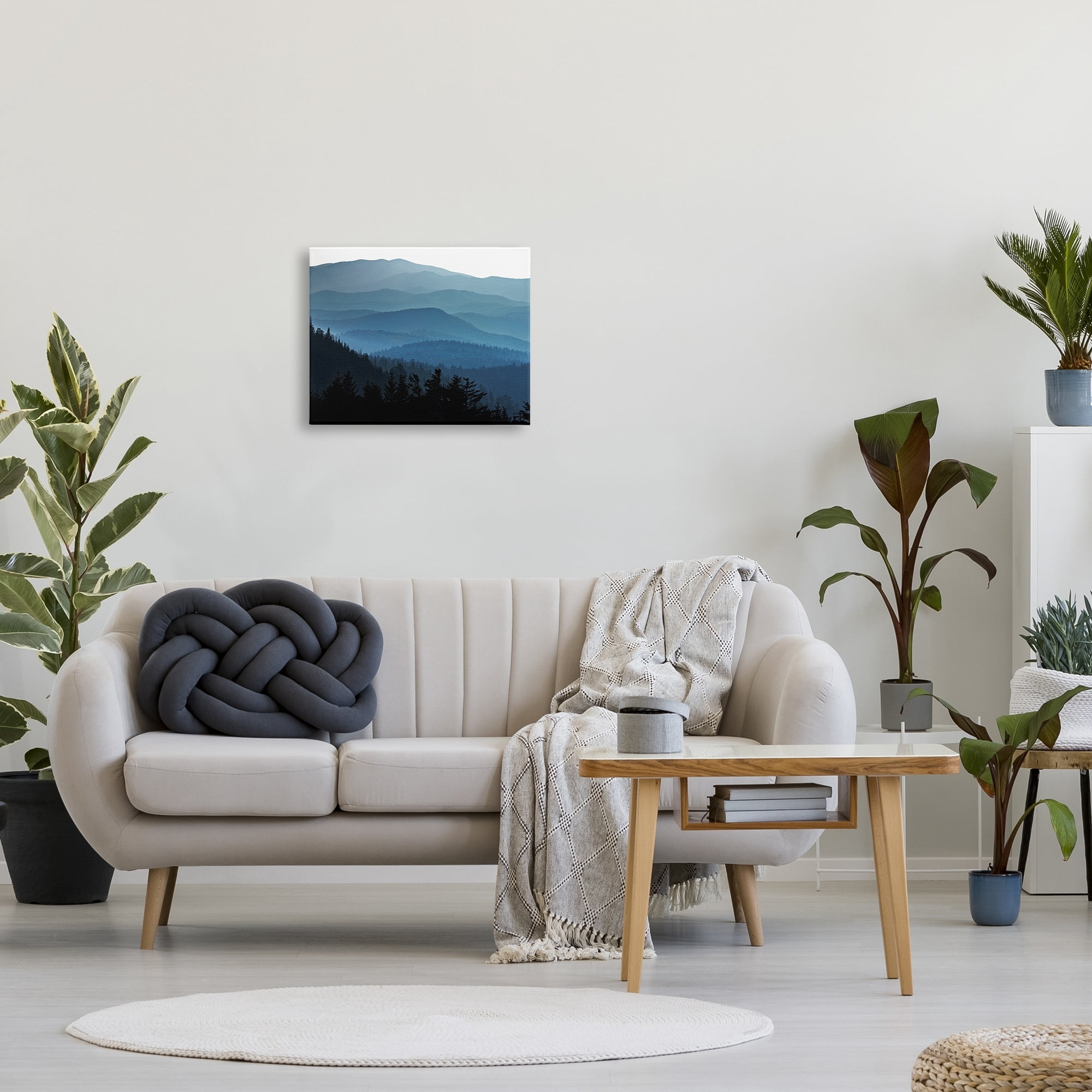 Stupell Blue Layered Mountain Peaks Landscape Photography Gallery Wrapped Canvas Print Wall Art