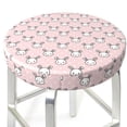 thumbnail image 3 of Lsque Cute Rabbit Round Bar chair cushion covers Velvet Fabric Premium Comfort Protects from Scratches and Stains for 14-17 Inch Chair- 12 inch, 3 of 7