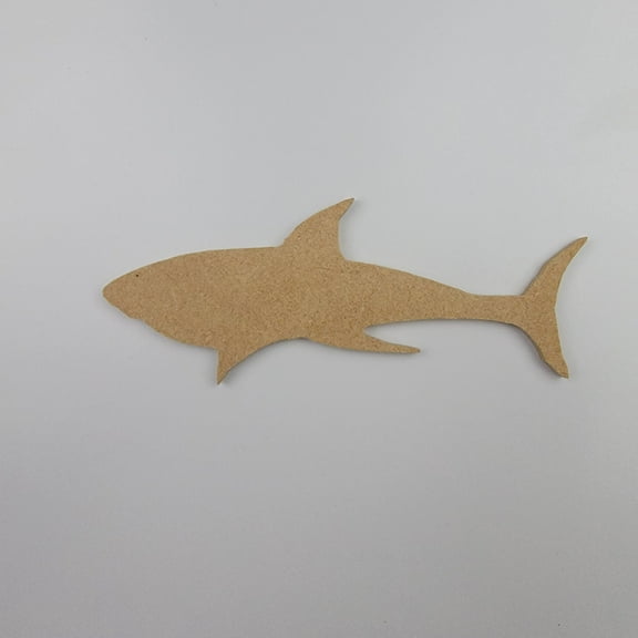 3" Shark, Unfinished Wood Art Shape by Wooden Craft Cutouts, 1-8 Thickness