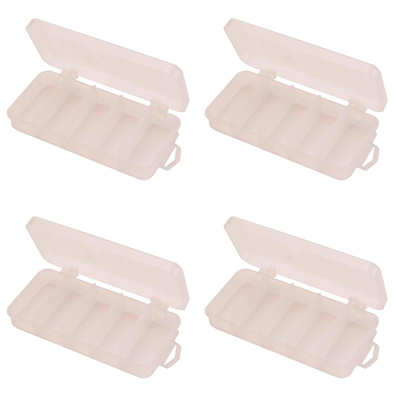 Fishing Tackle Box Organizer Small Storage Box Plastic Storage Organizer Box 5.71×2.95×0.98 white 4PCS