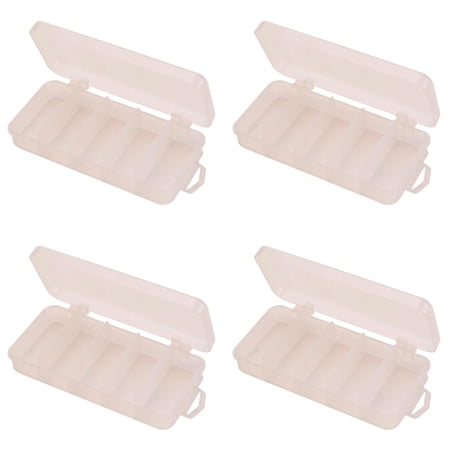 Fishing Tackle Box Organizer Small Storage Box Plastic Storage Organizer Box 5.71×2.95×0.98 white 4PCS