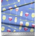 thumbnail image 2 of Soimoi Poly Georgette Fabric Wine Glass Bar Print Sewing Fabric Yard 42 Inch Wide, 2 of 3
