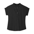 thumbnail image 5 of Cethrio Kids Boys' Button Down Shirts, Cotton Linen Summer Casual Short Sleeve Shirts Black Size 5-6 T, 5 of 9
