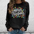 thumbnail image 2 of Camisas Navideñas Moda Navideña Mujer Casual Manga Larga O-Cuello Impreso Señoras Sudadera Tops Odeerbi ODB121350, 2 of 4