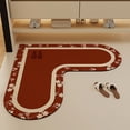 thumbnail image 1 of TIMIFIS Tapis de Salle de Bain Rouge Tapis de Sol de Salle de Bain en Forme de L Absorbant l'Eau Antidérapant Tapis de Bain pour Entrée de Salle de Bain, 1 of 7