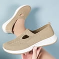 thumbnail image 6 of Mesh Mary Jane Flats for Women, Mary Jane Sneakers for Women, Women Classic Plus Size Round Toe Slip On Casual Loafers Lightweight Comfort Walking Footwear Non Slip Daily Flats, Khaki 7, 6 of 6