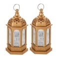 thumbnail image 4 of Miangastore 2Pcs Retro Style LED Lantern Vintage Candle Lantern Lamp Ornament Decorative Lantern, 4 of 9