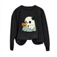 thumbnail image 5 of Halloween Women Sweatshirts Crewneck Pullover Fall Winter Long Sleeve Sweaters Ghost Printed Shirts Casual Blouses Loose Fitting Sweatshirt Top Halloween Costumes, 5 of 5