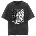thumbnail image 3 of Camisetas lavadas de Anime Attack on Titan, camisetas gráficas de manga corta transpirables con estampado de doble cara, ropa de calle Vintage Y2k para hombres, 3 of 5
