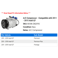 thumbnail image 2 of A/C Compressor - Compatible with 2011 - 2015 Audi Q7 2012 2013 2014, 2 of 2