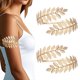 thumbnail image 3 of Elegante Vintage Brazo Puño Joyería de Novia para la boda de aleación de novia de dama de honor brazalete de oro de la hoja de cristal brazalete, 3 of 6