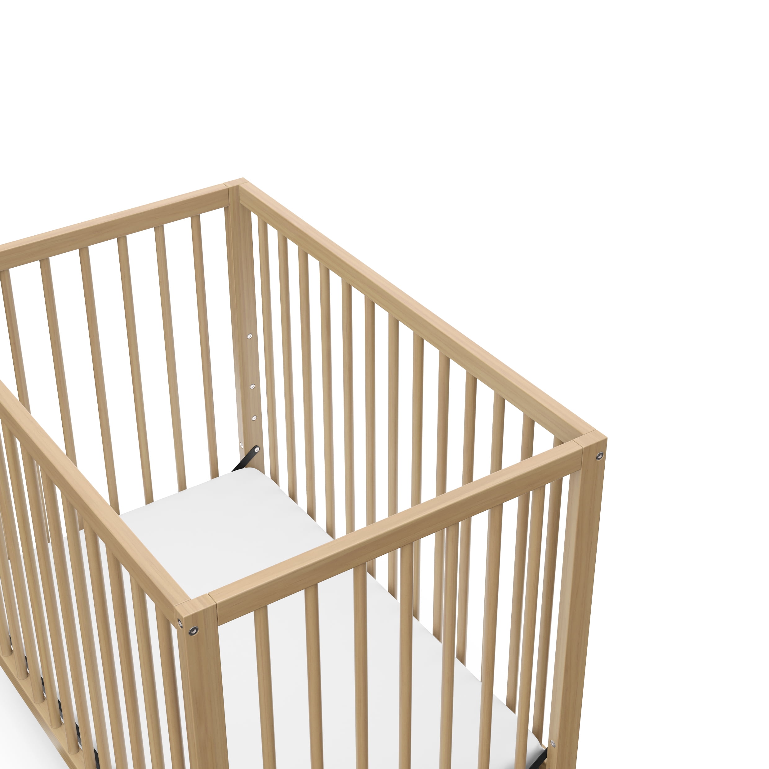 Graco Teddi 4-in-1 Convertible Mini Baby Crib with Mattress, Driftwood