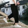 thumbnail image 4 of MIXUE Mens Cargo Pants Solid Color Spring Summer Casual Wild Loose Korean Version Of The Trend Straight Tube Sweatpants for Men Holiday Wear,Black,XXXXXL, 4 of 4