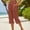 Brick Red-a, variant on XinghaiYIDE Womens Capri Pants Casual Summer Stretch Linen Button Elastic Waist Straight Pants