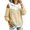 Beige, variant on FAIWAD Women's Cold Shoulder Hoodie Color Block Long Sleeve Drawstring Pullover Sweatshirt Cutout Shoulder Casual Top
