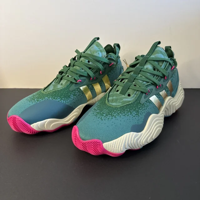 ?? Adi - das Trae Young 3 IE9301 Men Basketball Shoes Dark Green/Gold Metallic 7.5