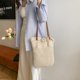 thumbnail image 1 of Bolsa de hombro Summer Beach Woven Tote cubo para mujeres beige, 1 of 8