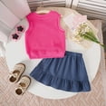 thumbnail image 6 of Staki Girls Summer Skirt Set Toddler Girls Skirt Set with Cute Tank Top Baby Summer Skirt Outfit Skirt for Little Girls 2T 3T 4T Hot Pink,5-6 Years, 6 of 9