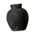 thumbnail image 5 of deevoka Rustic Ceramic Vase Wabi Bud Vase Desktop Display Farmhouse Flower Vase Black 12.7x12.7x15cm, 5 of 9