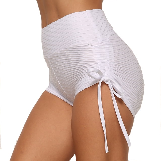 Short de Bain Femme Bas de Bikini Jupe-Short Robe de Bain ( L, Blanc
