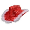 thumbnail image 1 of Sombrero de vaquero navideño, moderno gorro con estampado de estrellas para recuerdo de fiesta, baile y espectáculo., 1 of 7