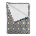 thumbnail image 2 of Moroccan Soft Flannel Fleece Throw Blanket, Middle Eastern Mosaic Motif in Geometric Bohemian Ethnic Pattern, Cozy Plush for Indoor and Outdoor Use, 70" x 90", Multicolor, by Ambesonne, 2 of 5