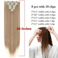 thumbnail image 4 of SEGO Clip in Hair Extensions Straight Full Head Real Hair 8 Hair Pieces 18 Clips For Women Hollywood Hair Accessory Blonde/Golden/Red/Purple/Pink/Blue/Black, 4 of 8