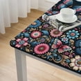 thumbnail image 4 of HAOXIT square Tablecloth ,Summer Colorful Flowers Circle Table Cloth Polyester Waterproof Stain Wrinkle Free Table Cover for Home Kitchen Dining Party Pinic Patio Outdoor Decor 44''x44'', 4 of 7