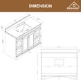 thumbnail image 3 of Boyel Living 48 inch Bathroom Vanity Marble Counter-Top Ceramic Basin Antique Brown Solid Wood Bathroom Cabine, 3 of 5